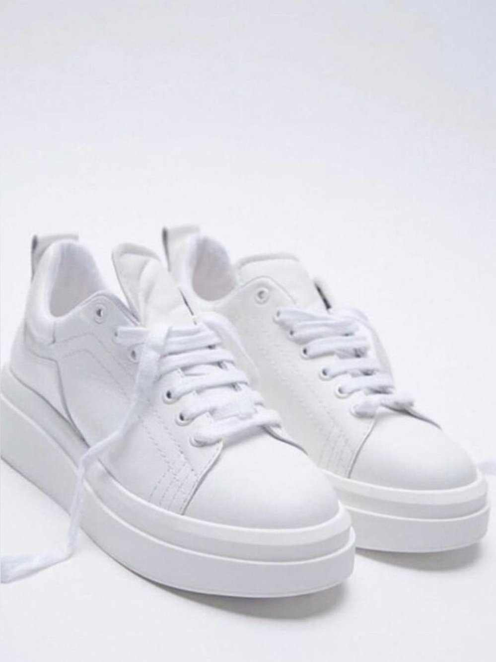 Zara White Women's Platform Sneakers